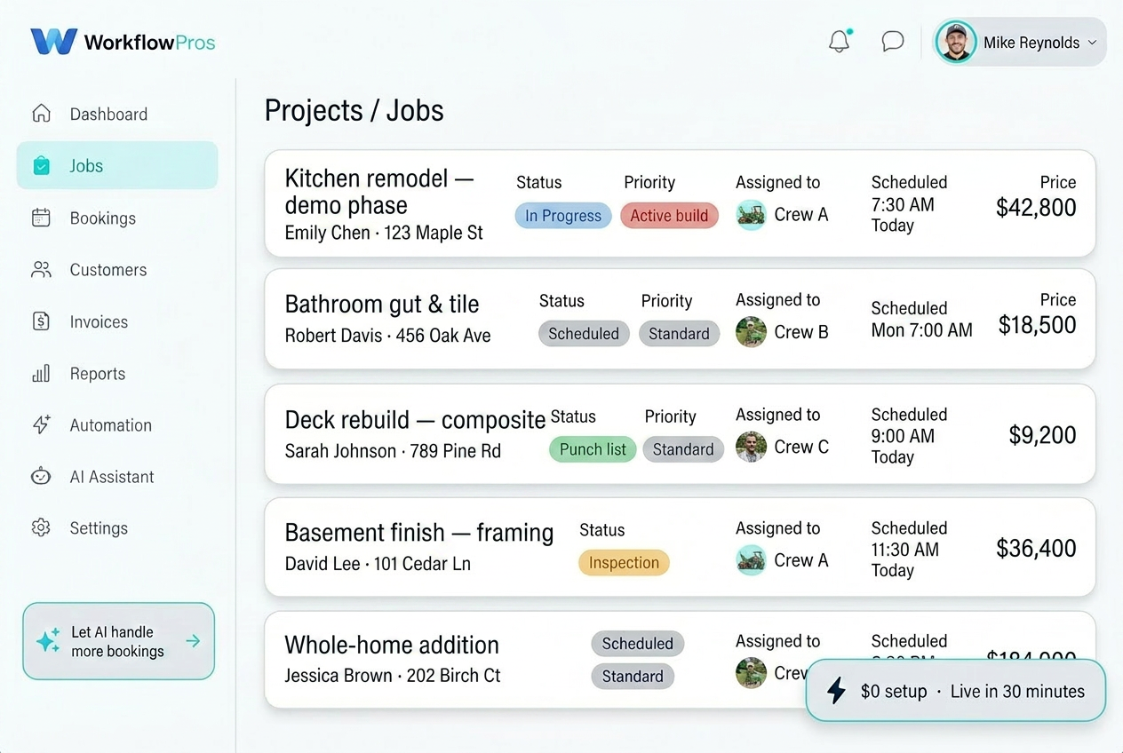 Field Service CRM Software for Construction & Remodeling Contractors