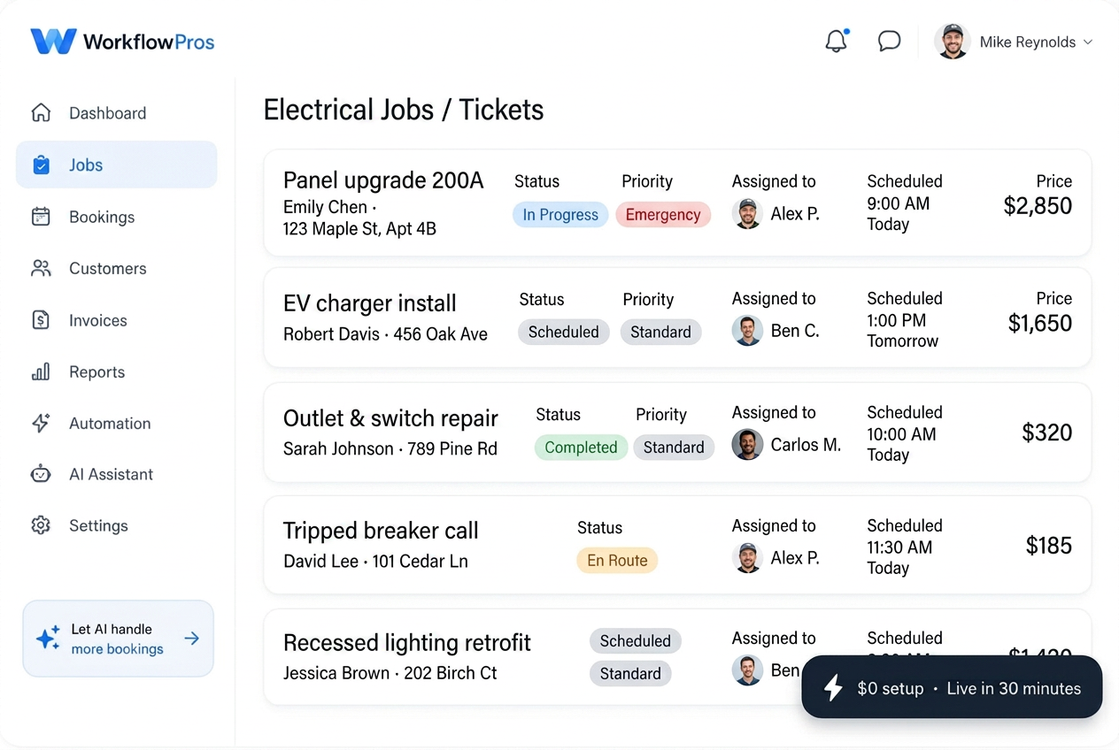 Field Service CRM Software for Electrical Contractors