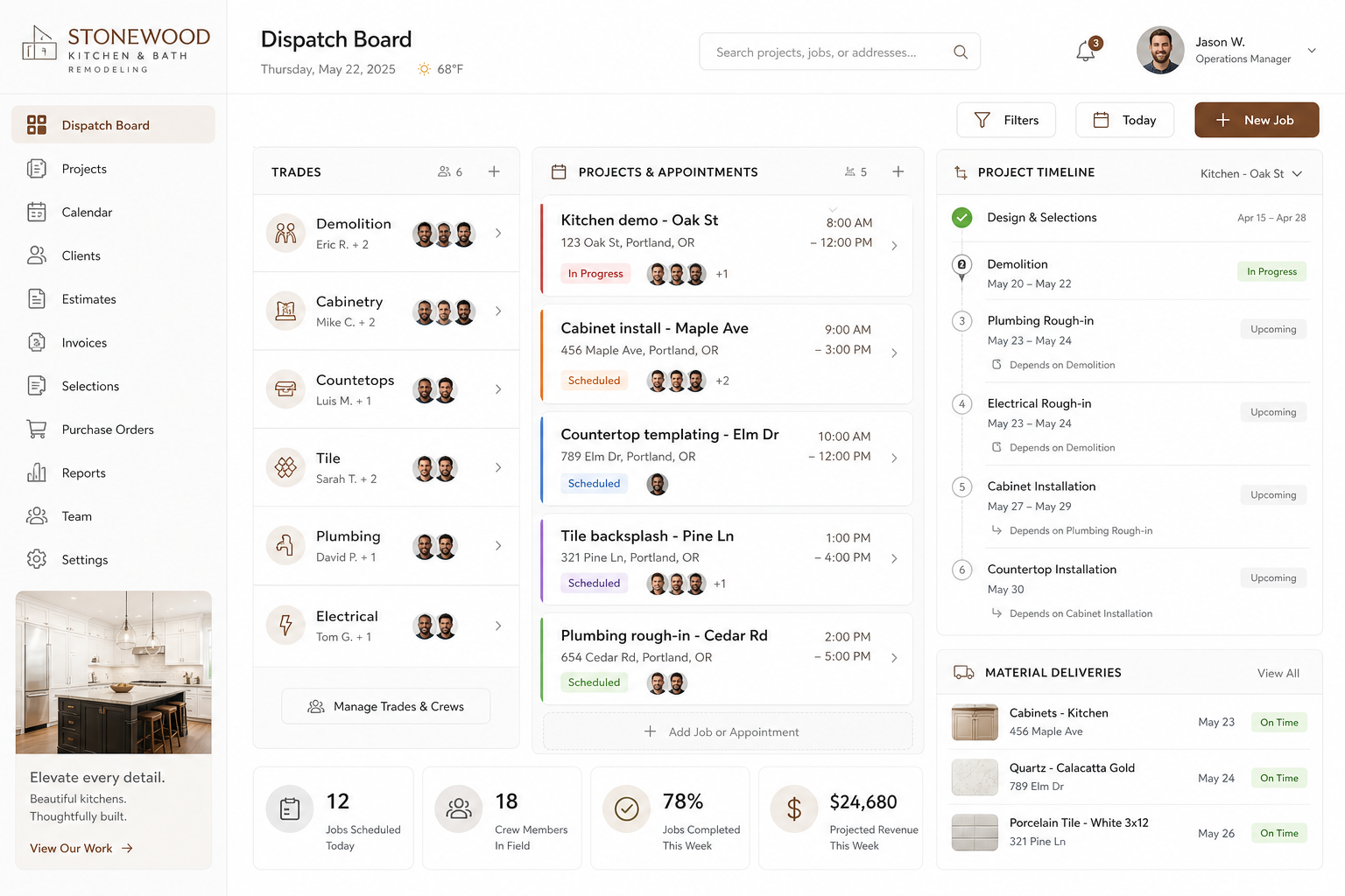 Field Service CRM Software for Kitchen and Bath Contractors