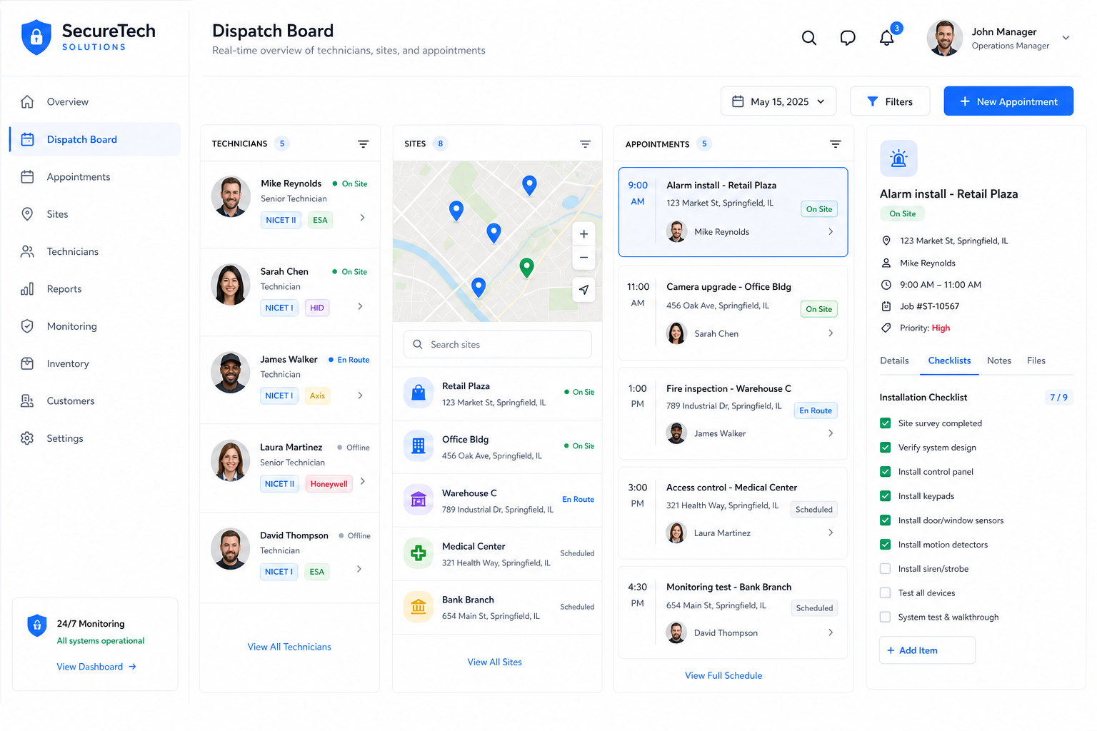 Field Service CRM Software for Security Service Contractors