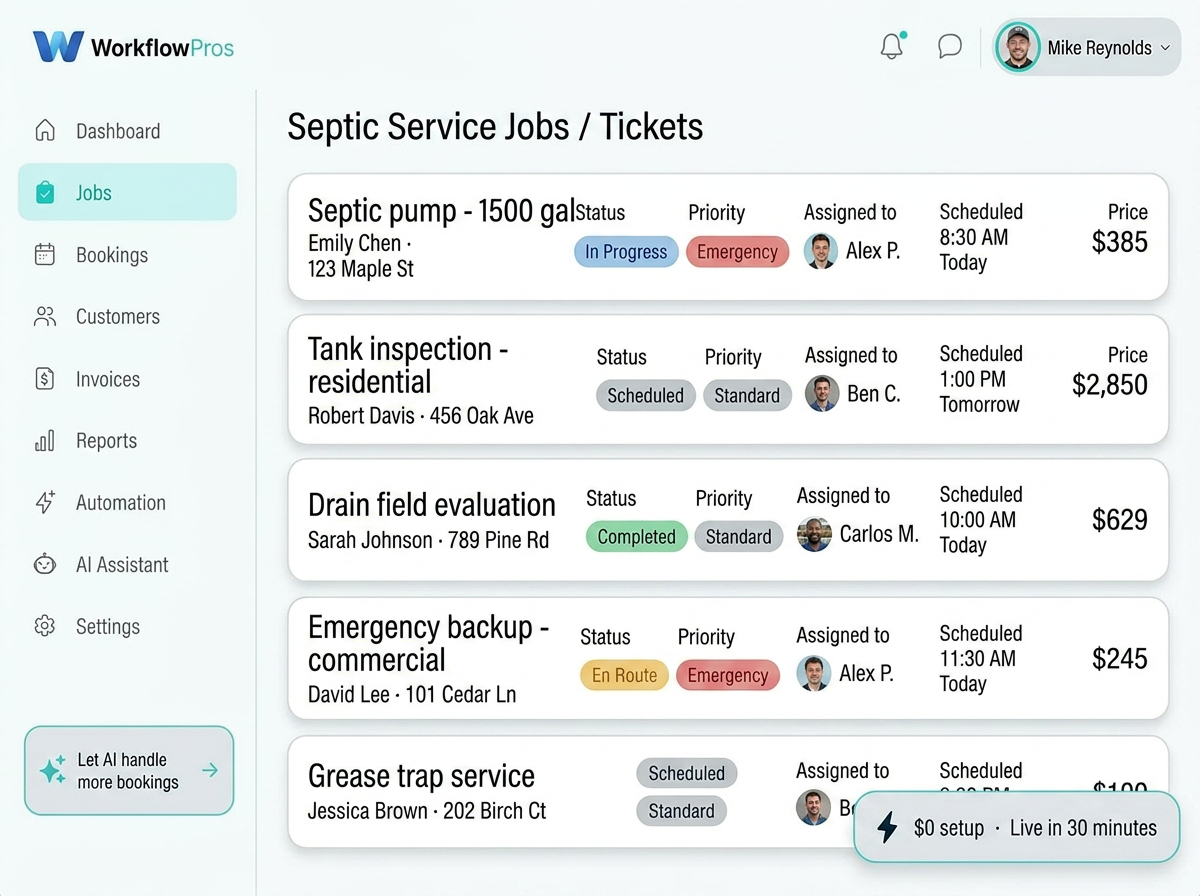 Field Service CRM Software for Septic Contractors